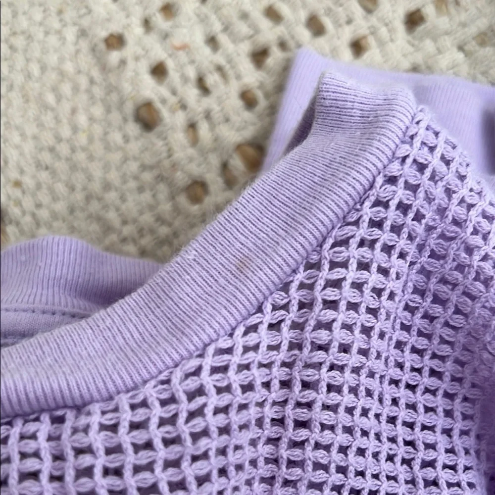 Stussy Cotton Mesh Crew Lilac Top - Picture 4 of 6